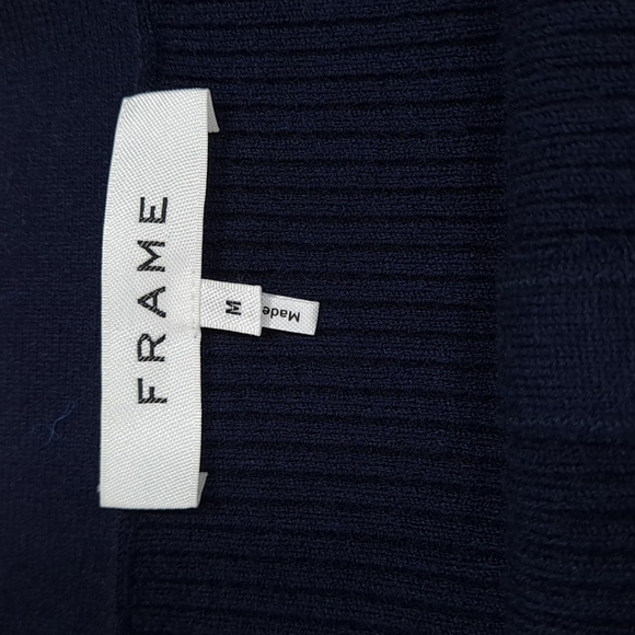 Frame Knit Blue White Striped Off The Shoulder Sweater NWT - Picture 6 of 8